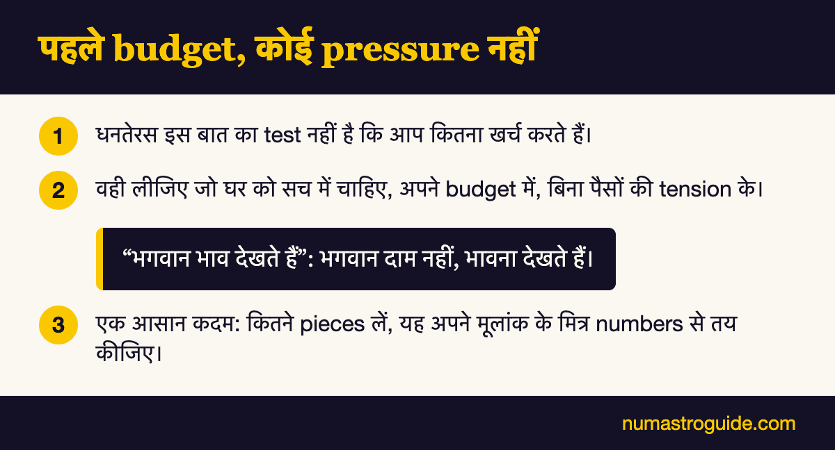 पहले budget, कोई pressure नहीं: धनतेरस खर्च का test नहीं है