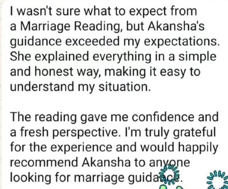 Client message: Marriage reading